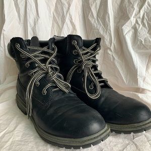 Black lace up boots